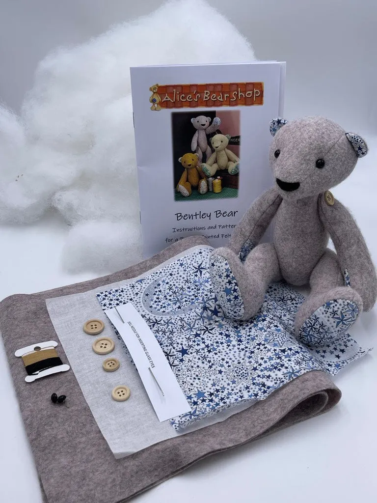 -KIT* Bentley Bear Felt Kit - Button Jointed - 3 Colour Options