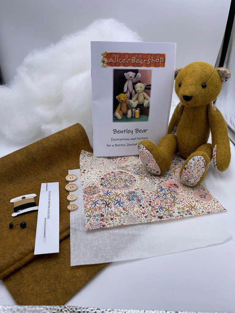 -KIT* Bentley Bear Felt Kit - Button Jointed - 3 Colour Options