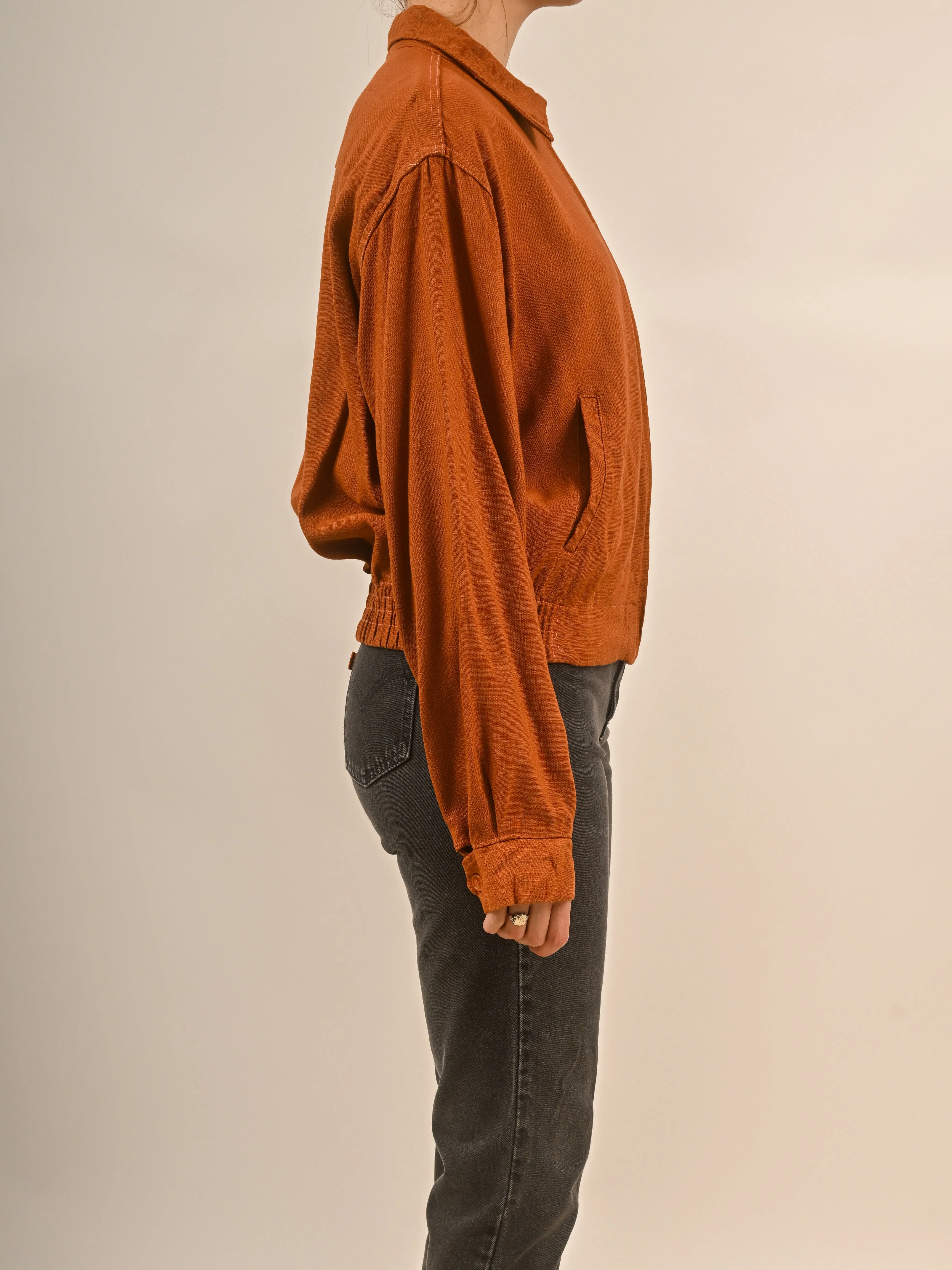 1940s Rusty Coloured Lightweight Frontzip Fall Jacket ASIS