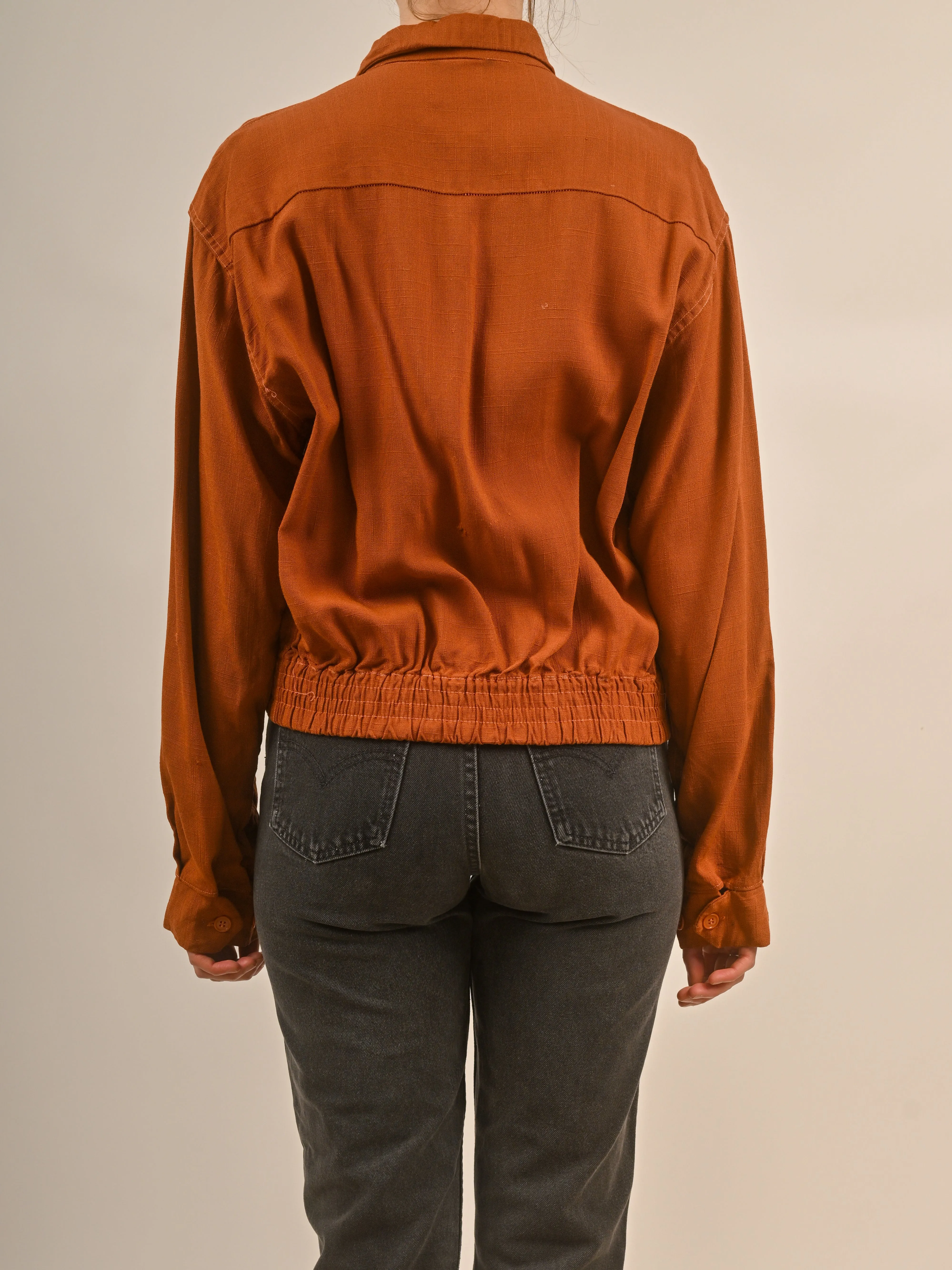 1940s Rusty Coloured Lightweight Frontzip Fall Jacket ASIS