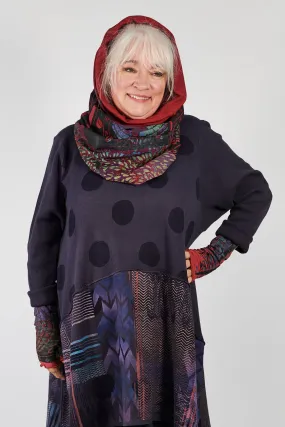 4175 Stretch Infinity Scarf Elegant Red-P