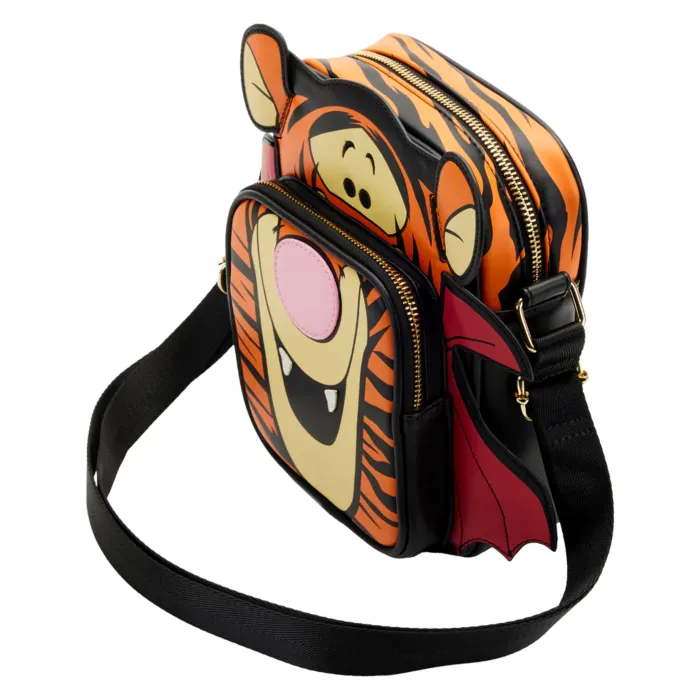 8" Disney Halloween : Winnie the Pooh - Tigger Vampire Cosplay Glow in the Dark Faux Leather Passport Bag Loungefly