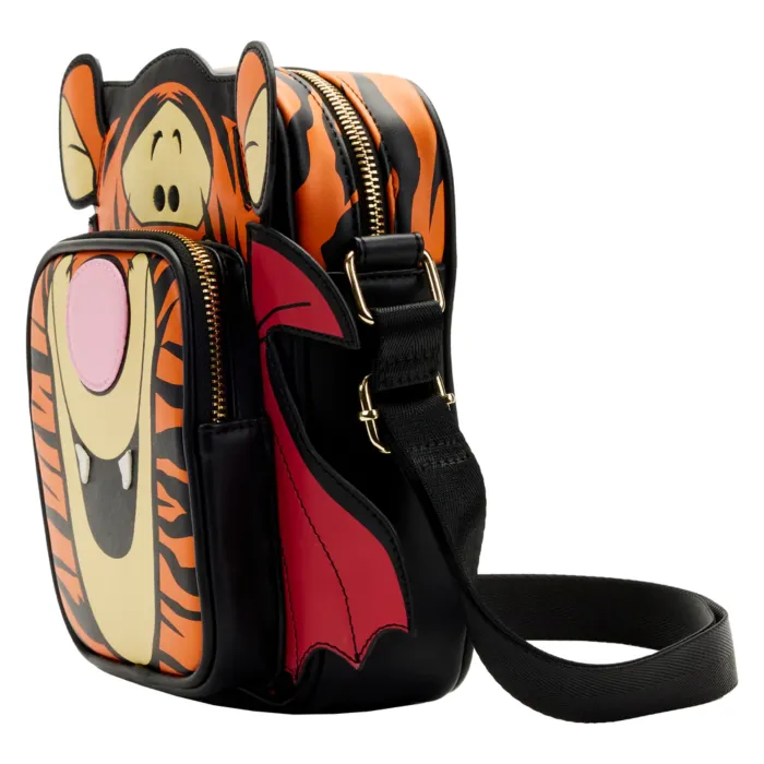 8" Disney Halloween : Winnie the Pooh - Tigger Vampire Cosplay Glow in the Dark Faux Leather Passport Bag Loungefly