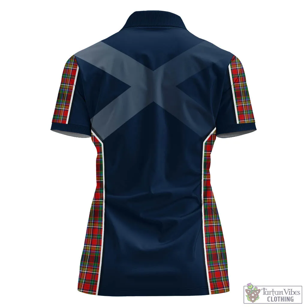 Anderson of Arbrake Tartan Women's Polo Shirt with Family Crest and Scottish Thistle Vibes Sport Style