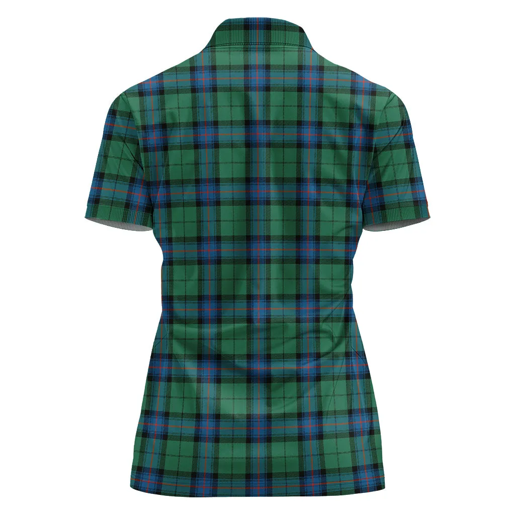 Armstrong Ancient Tartan Polo Shirt with Family Crest For Women