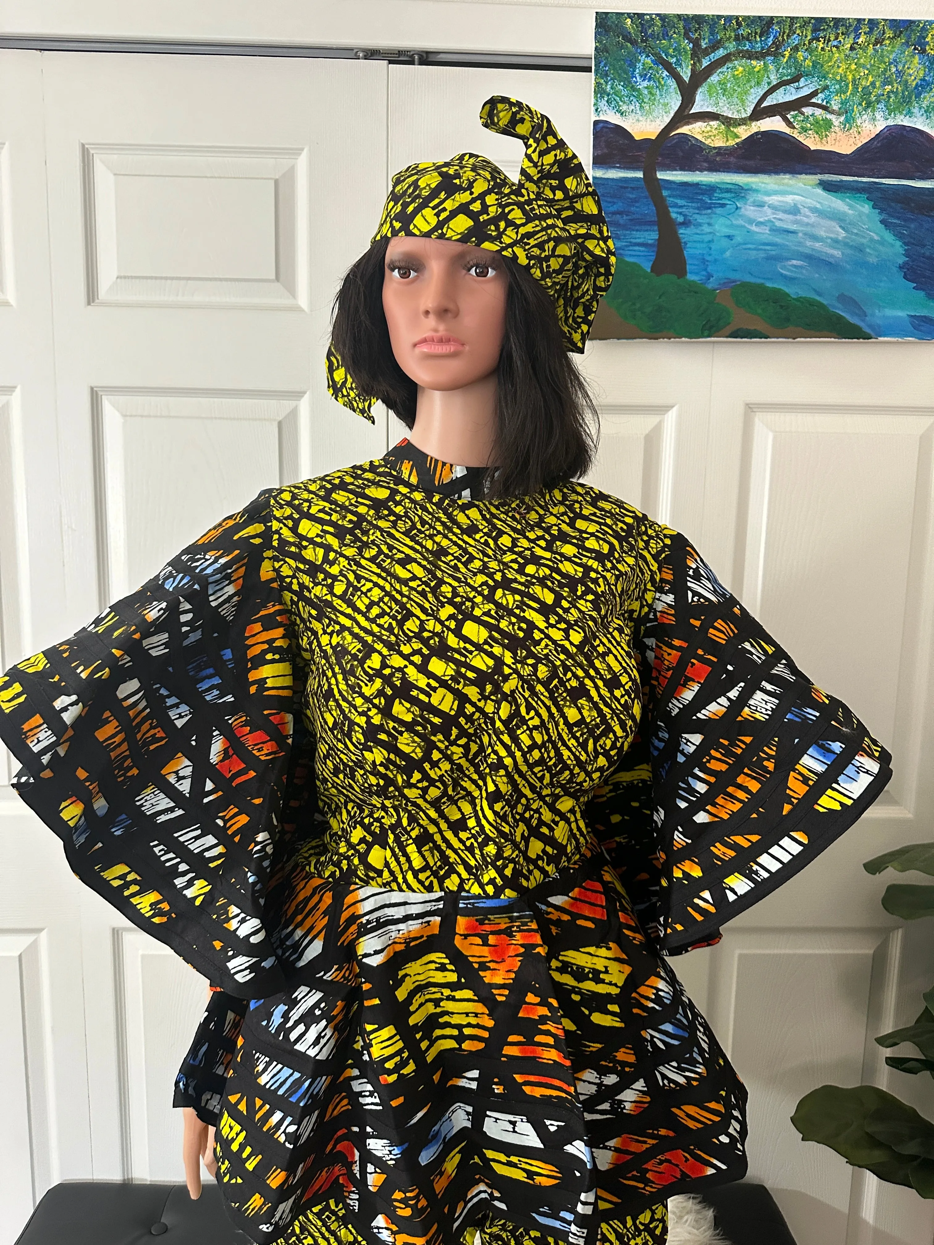 Ashake luxury peplum 2pcs set