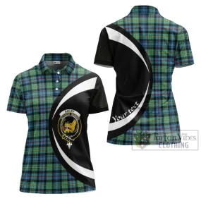 Bailey Ancient Tartan Women's Polo Shirt with Family Crest Circle Style