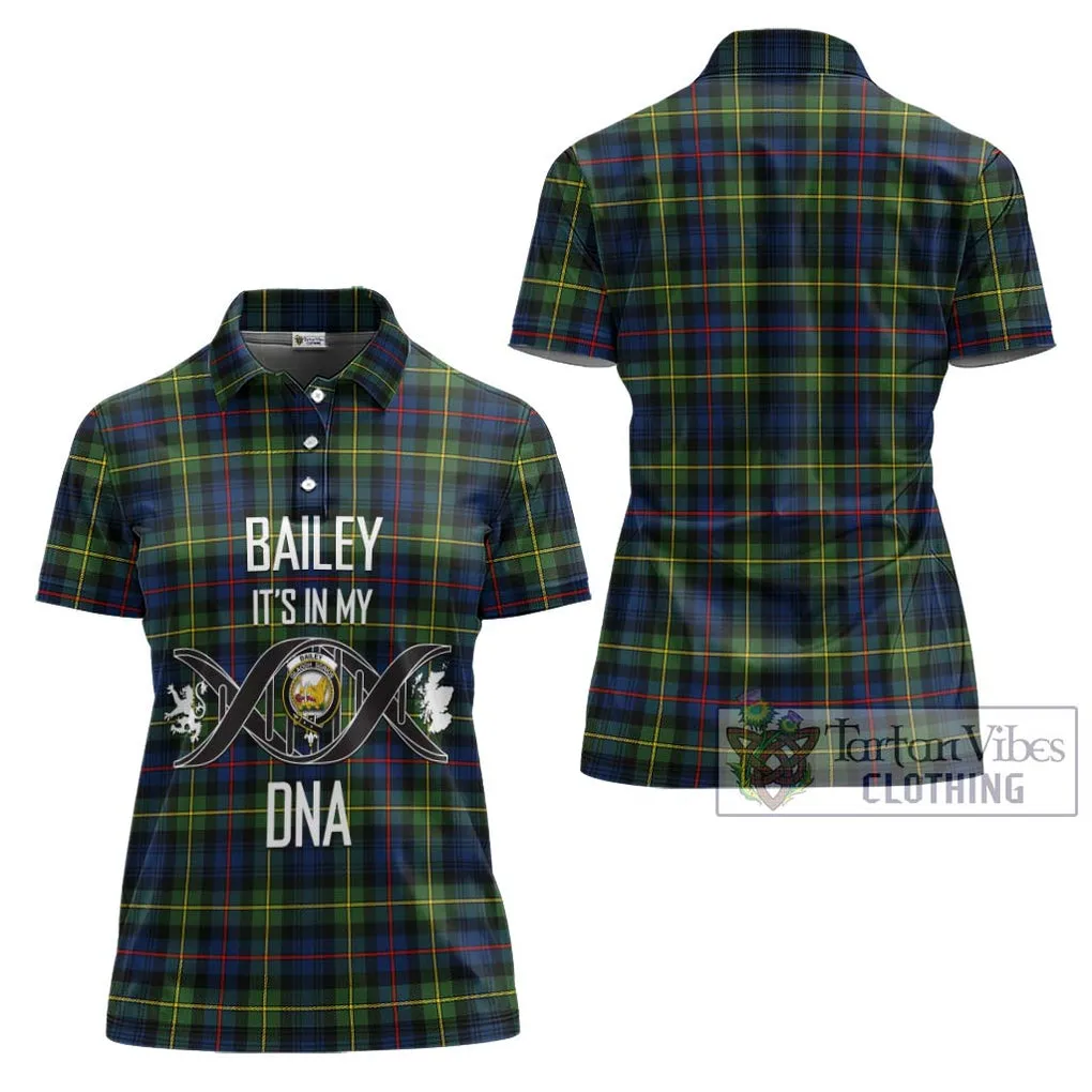 Bailey Modern Tartan Women's Polo Shirt with Family Crest DNA In Me Style