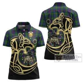 Bailey Tartan Women's Polo Shirt with Family Crest Celtic Wolf Style