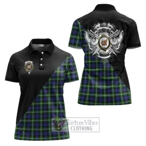 Baillie of Polkemmet Tartan Women's Polo Shirt with Family Crest and Military Logo Style