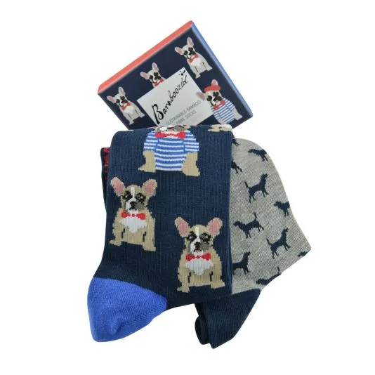 Bamboozld Set of 2 Frenchy Dogs Socks