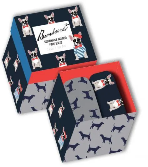 Bamboozld Set of 2 Frenchy Dogs Socks