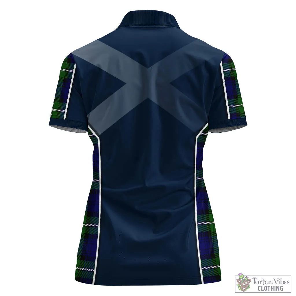 Bannerman Tartan Women's Polo Shirt with Family Crest and Scottish Thistle Vibes Sport Style