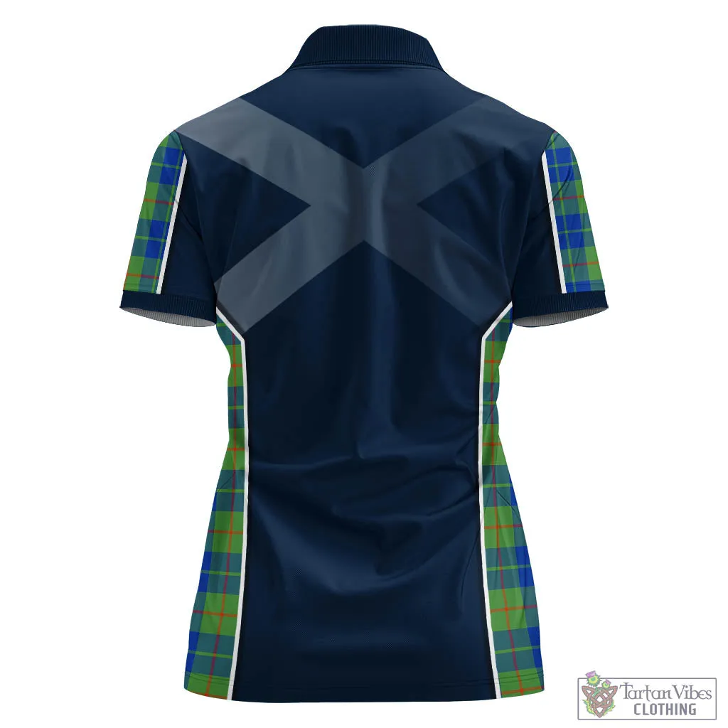 Barclay Hunting Ancient Tartan Women's Polo Shirt with Family Crest and Lion Rampant Vibes Sport Style