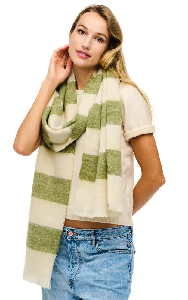 BASC3524 STRIPE PATTERN SOFT OBLONG SCARF