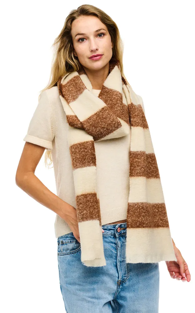 BASC3524 STRIPE PATTERN SOFT OBLONG SCARF