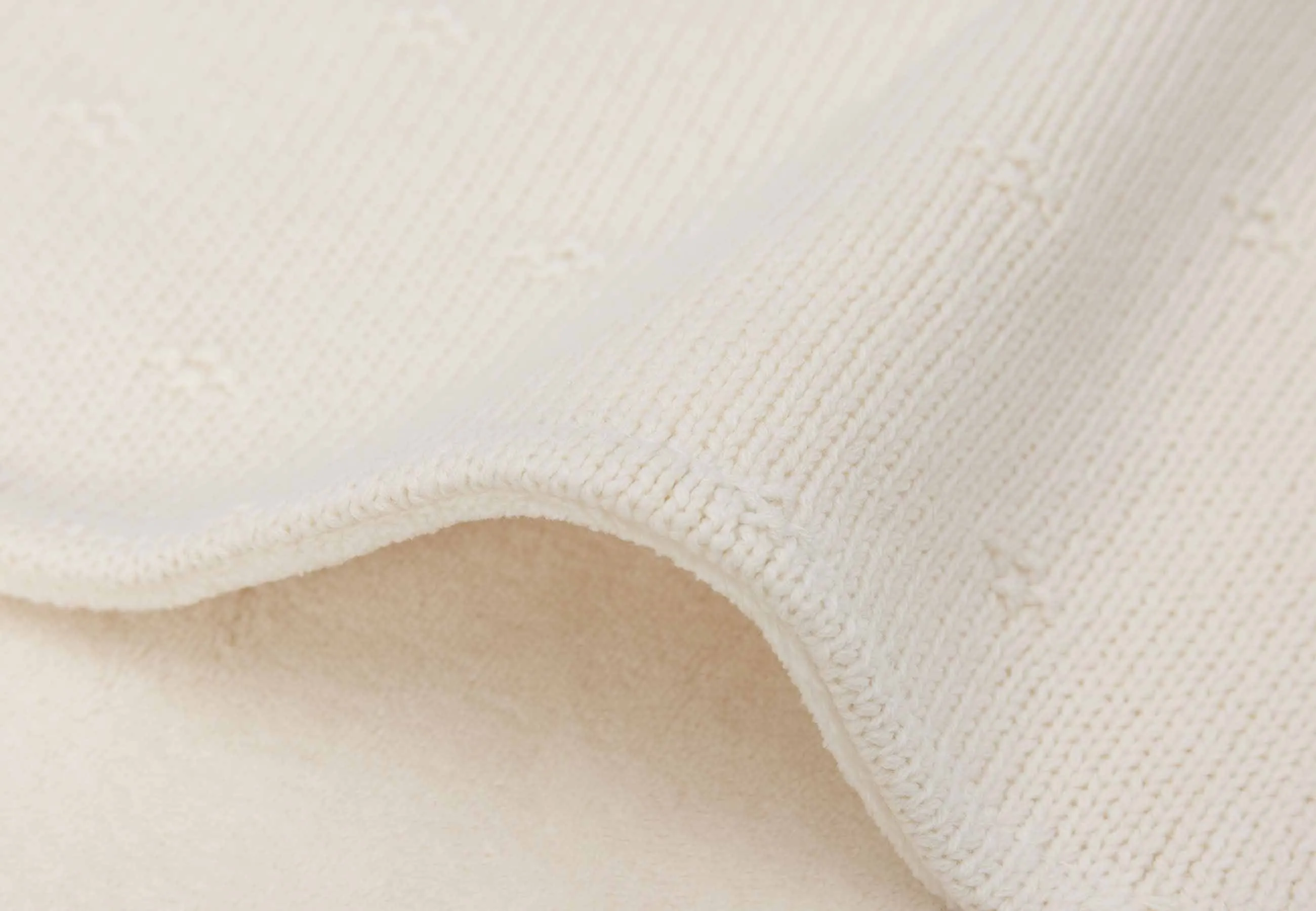 Blanket Cot 100x150cm Cosy Knit - Ivory/Velvet