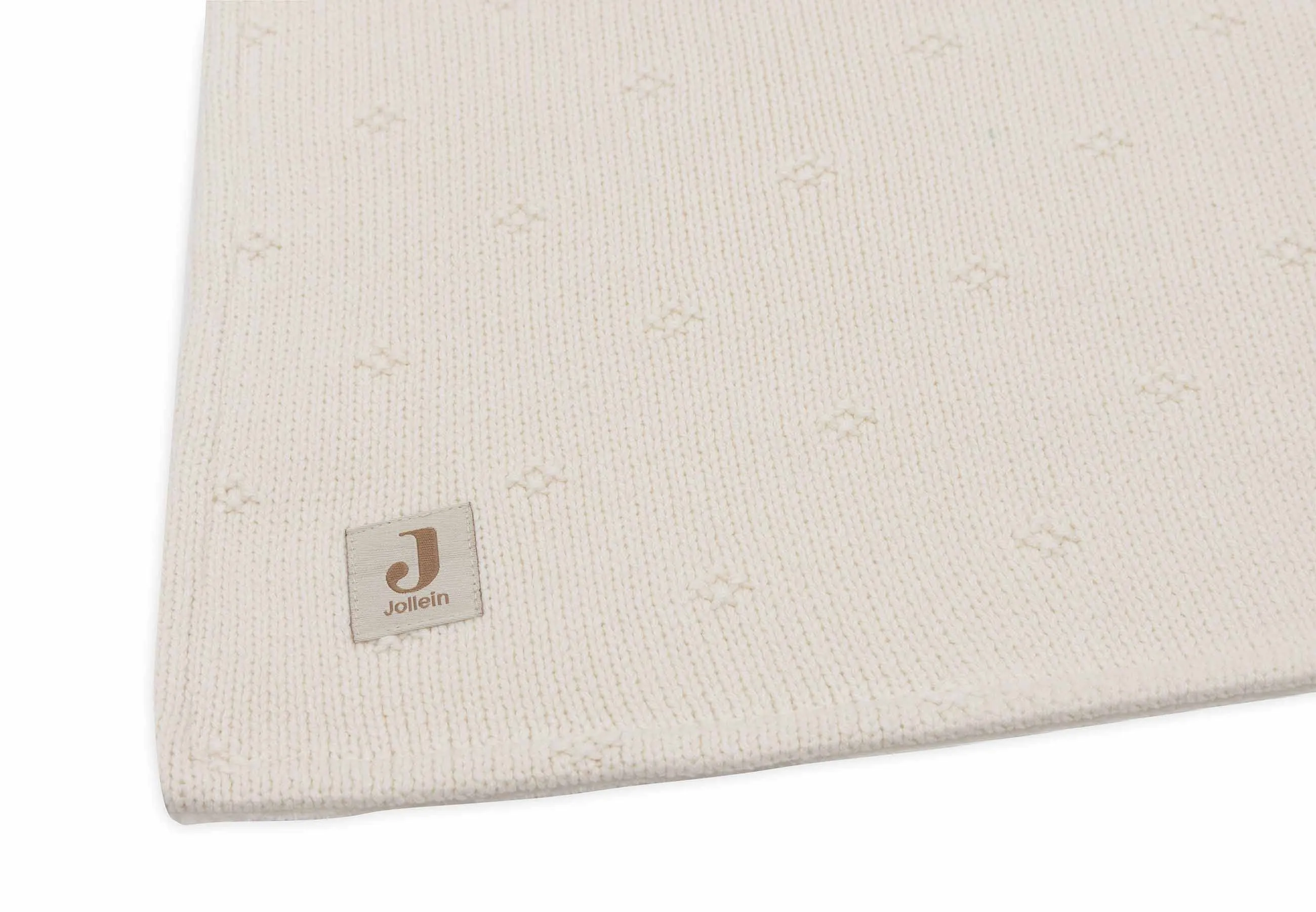 Blanket Cot 100x150cm Cosy Knit - Ivory/Velvet