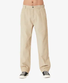 COTTON ON Mens Loose Fit Pants Sand Cord Beige 28 x 32