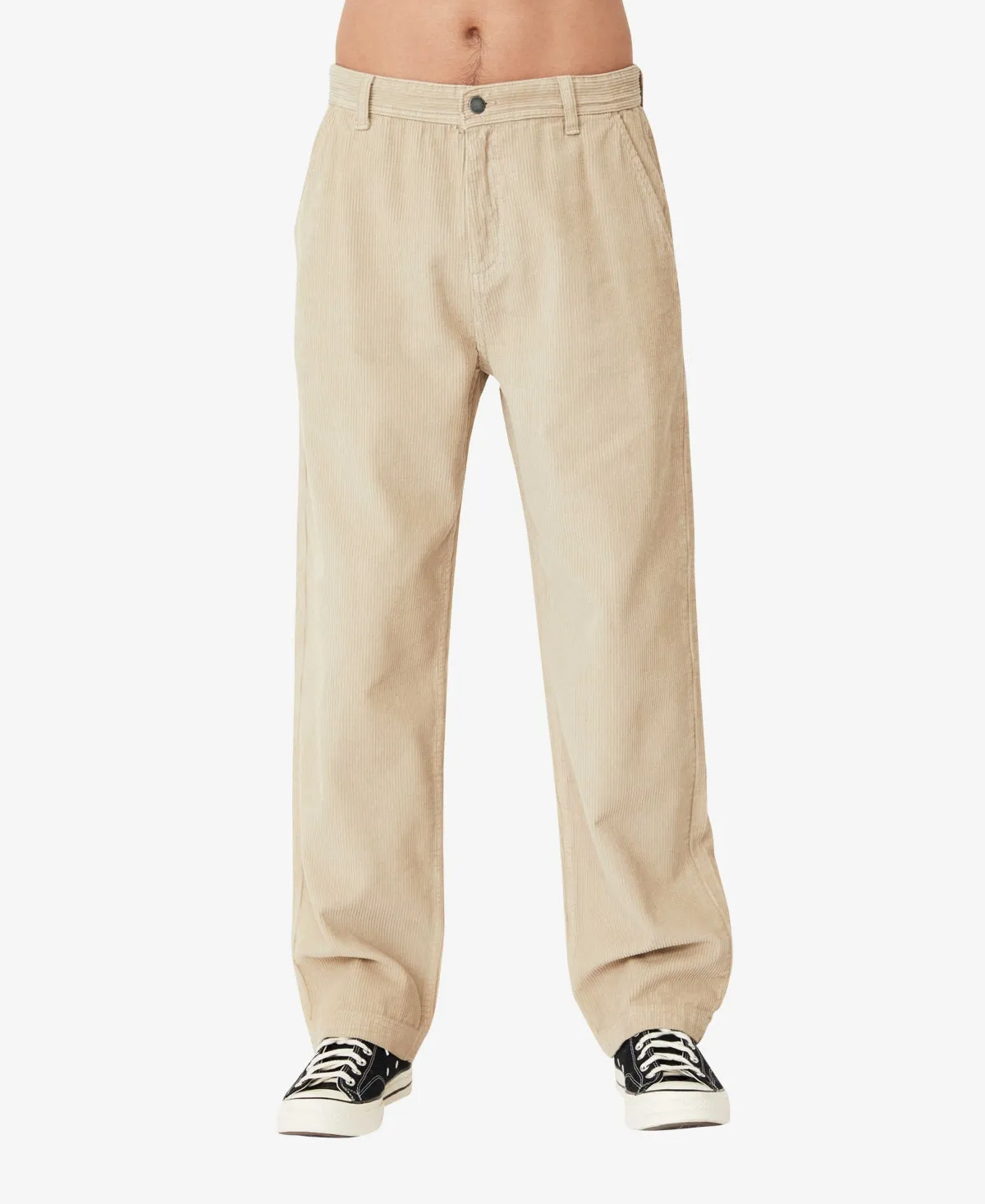 COTTON ON Mens Loose Fit Pants Sand Cord Beige 28 x 32