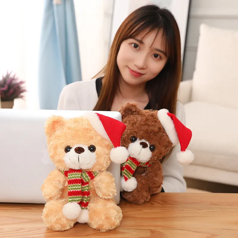 Cute Cartoon Scarf Teddy Bear Christmas Deer Christmas Plush Toy