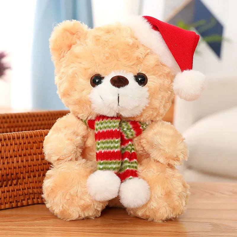 Cute Cartoon Scarf Teddy Bear Christmas Deer Christmas Plush Toy