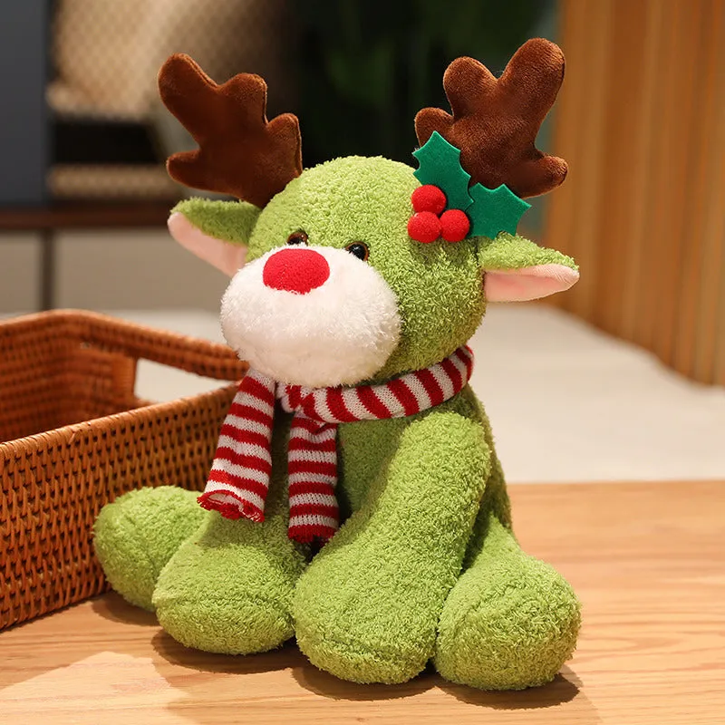 Cute Cartoon Scarf Teddy Bear Christmas Deer Christmas Plush Toy