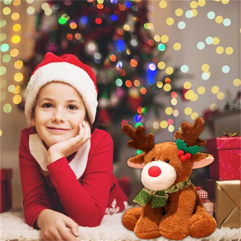 Cute Cartoon Scarf Teddy Bear Christmas Deer Christmas Plush Toy