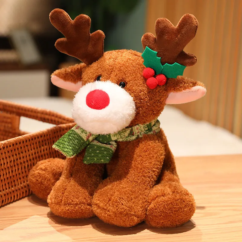 Cute Cartoon Scarf Teddy Bear Christmas Deer Christmas Plush Toy