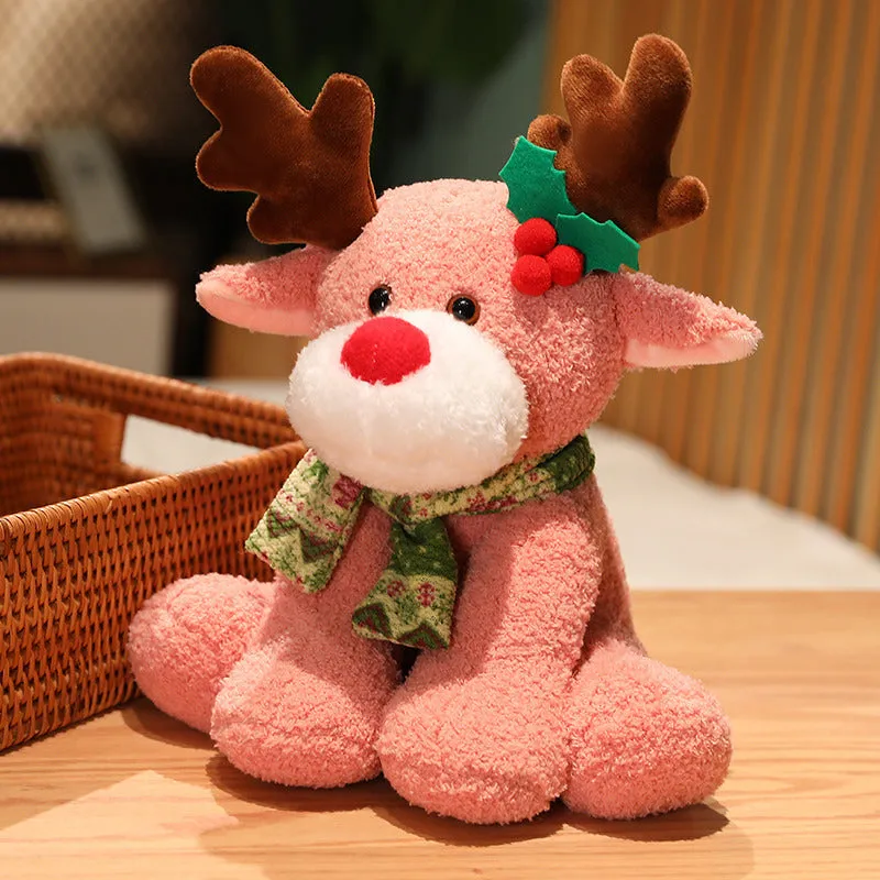 Cute Cartoon Scarf Teddy Bear Christmas Deer Christmas Plush Toy