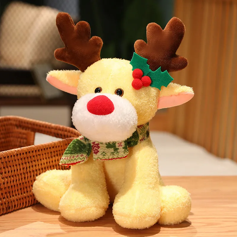 Cute Cartoon Scarf Teddy Bear Christmas Deer Christmas Plush Toy