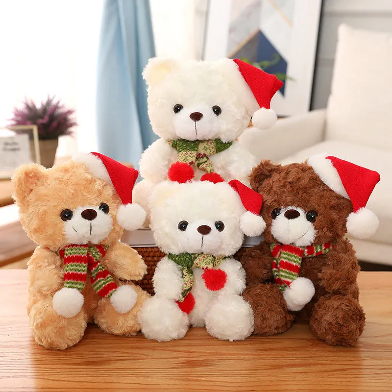 Cute Cartoon Scarf Teddy Bear Christmas Deer Christmas Plush Toy