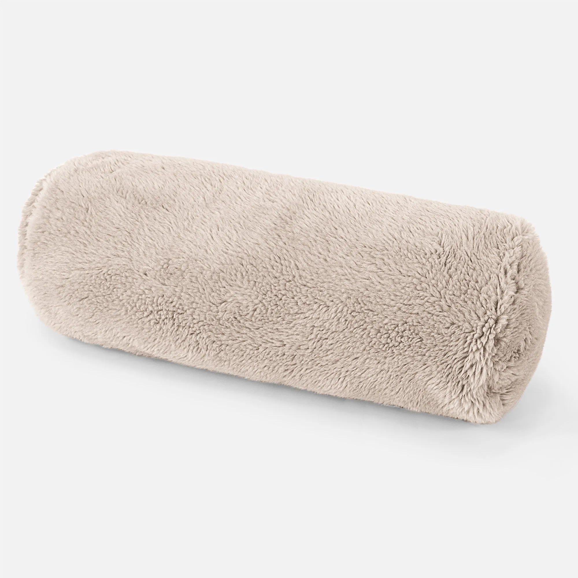 Decorative Bolster Cushion Cover 20 x 55cm - Teddy Faux Fur Mink