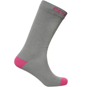 DexShell Ultra Thin Waterproof Crew Socks - Grey/Pink