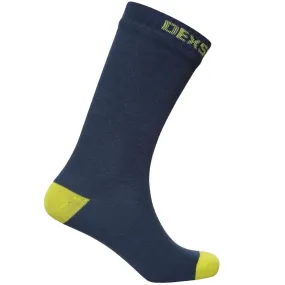 DexShell Ultra Thin Waterproof Crew Socks - Navy/Lime