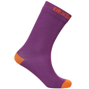 DexShell Ultra Thin Waterproof Crew Socks - Purple/Orange