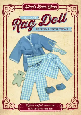 *DOWNLOAD* Sewing a Rag Doll Outfit - Pyjamas - A4 Pattern and Instructions - to fit our 54cm Rag Doll