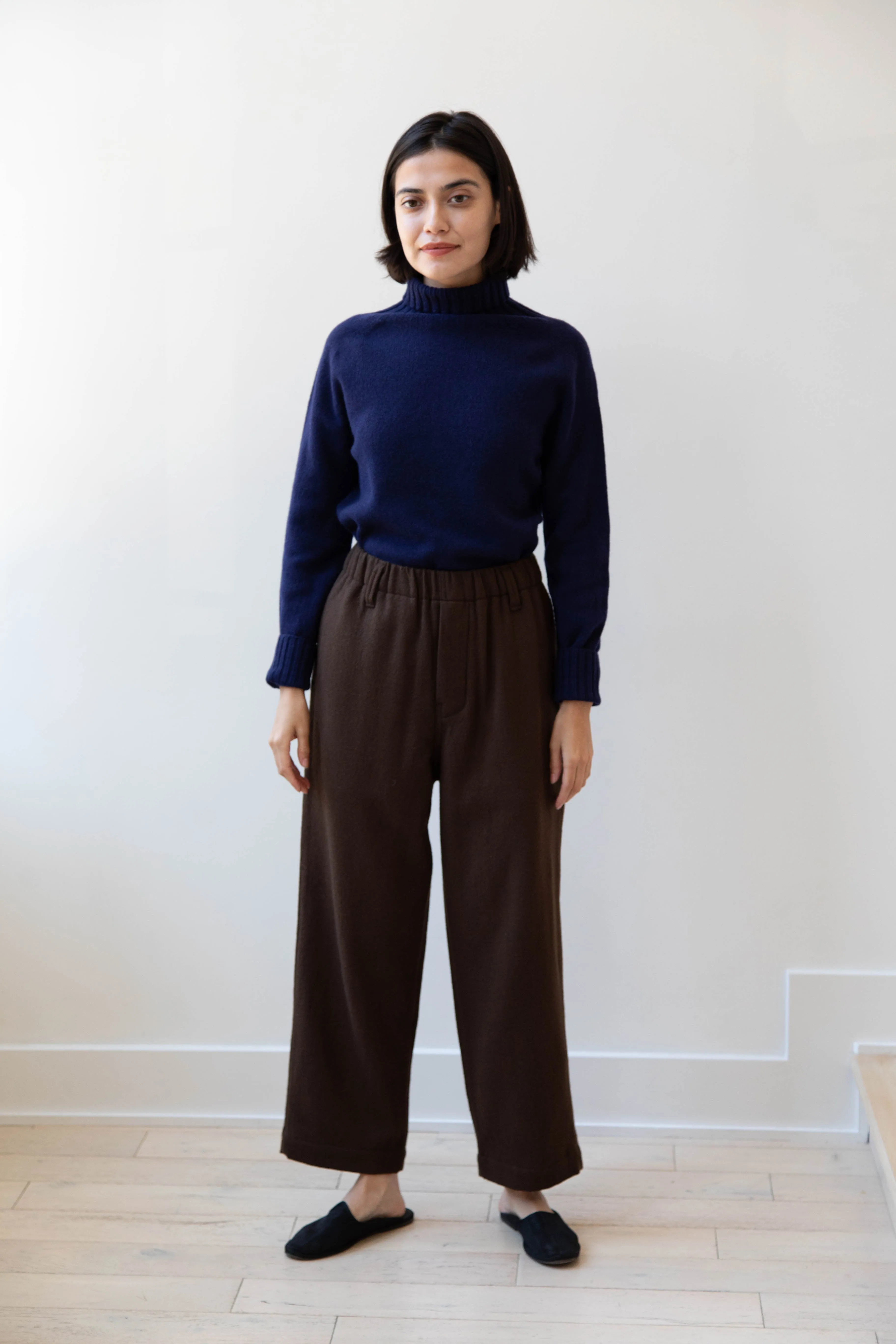 Evan Kinori | Elastic Pants in Brushed Wool Twill
