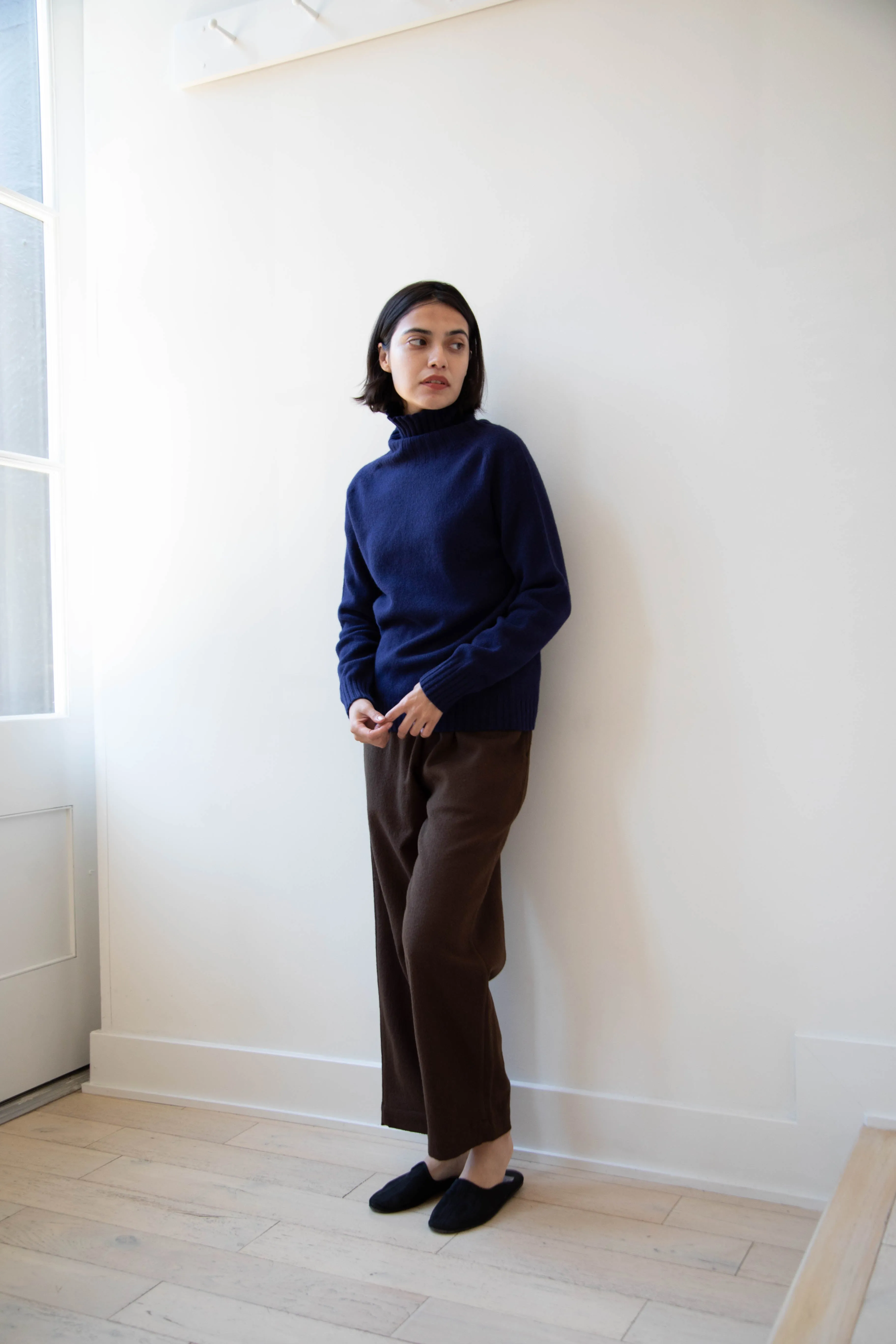 Evan Kinori | Elastic Pants in Brushed Wool Twill