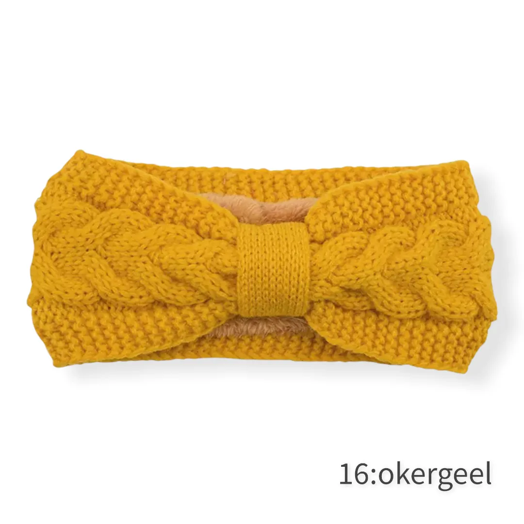 Haarband / Oorwarmer winterwarm breisel met fleece voering