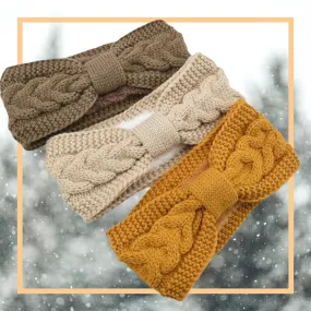 Haarband / Oorwarmer winterwarm breisel met fleece voering