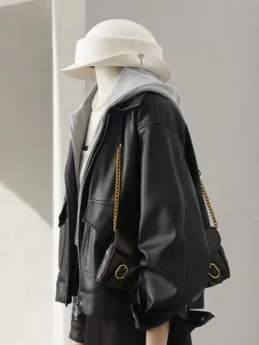 Hooded Short Jacket With Pockets