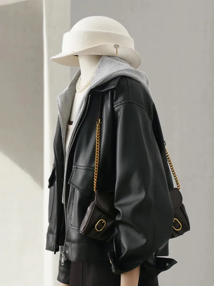 Hooded Short Jacket With Pockets
