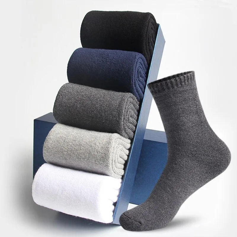 HSS Brand Thicken Men's Cotton Socks Keep Warm Floor Fluffy Socks Thermal Solid Color Winter Thick Socks For Man High Quality