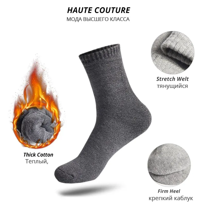 HSS Brand Thicken Men's Cotton Socks Keep Warm Floor Fluffy Socks Thermal Solid Color Winter Thick Socks For Man High Quality