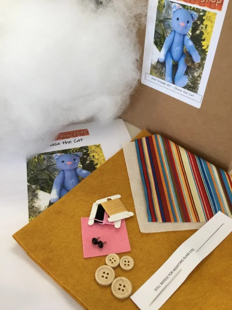 KIT* Chase the Cat Felt Kit - Button Jointed - 3 Colour Options