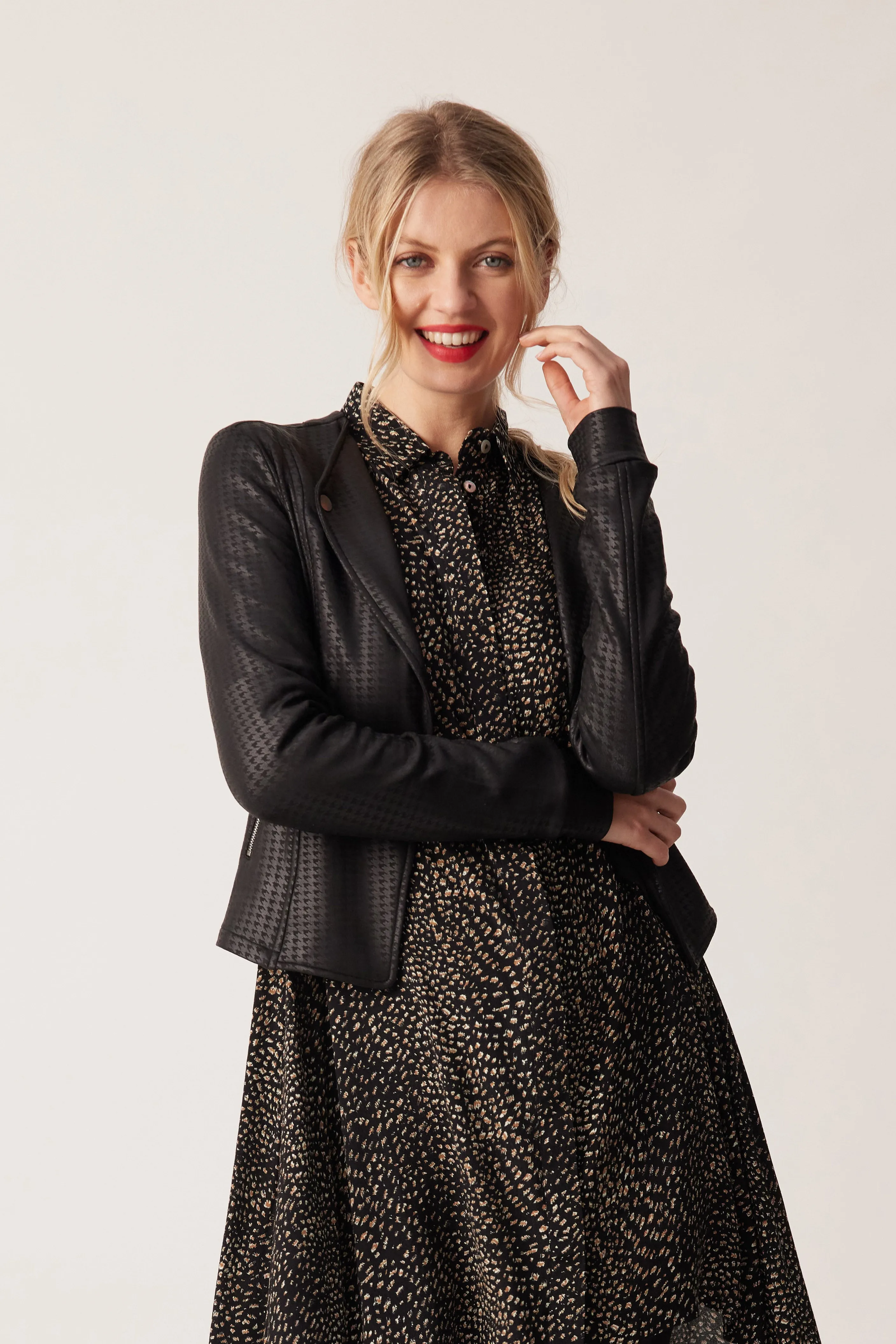 Lemon Tree Samina Jacket -Black Houndstooth