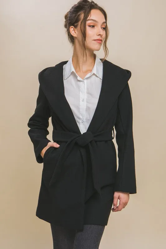 Lonnie JQ Fleece Belted Hoodie Coat S-XL
