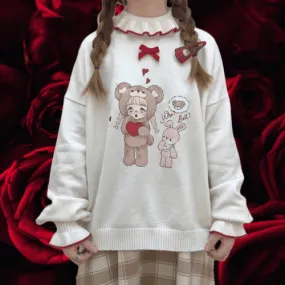 Make Believe Bunny and Teddy    Top Kawaii Academia Y2K Cottagecore Coquette Fairycore Dollette Princesscore