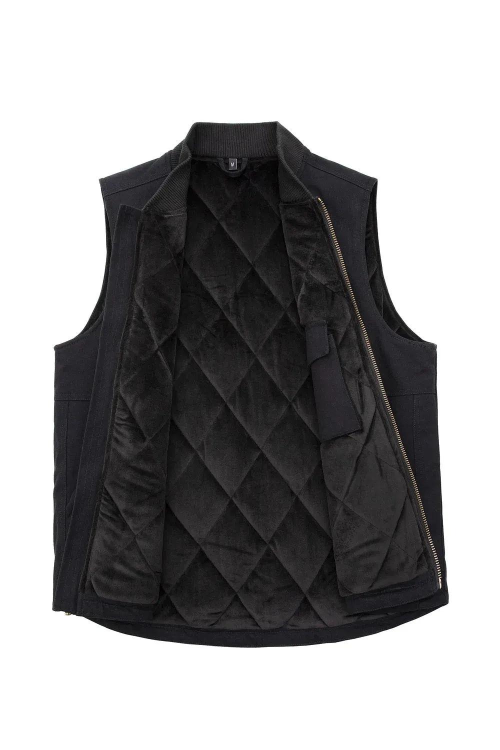 Men's Arctic Quilted Lined Washed Rugged Duck Canvas Work Vest,Zip Up